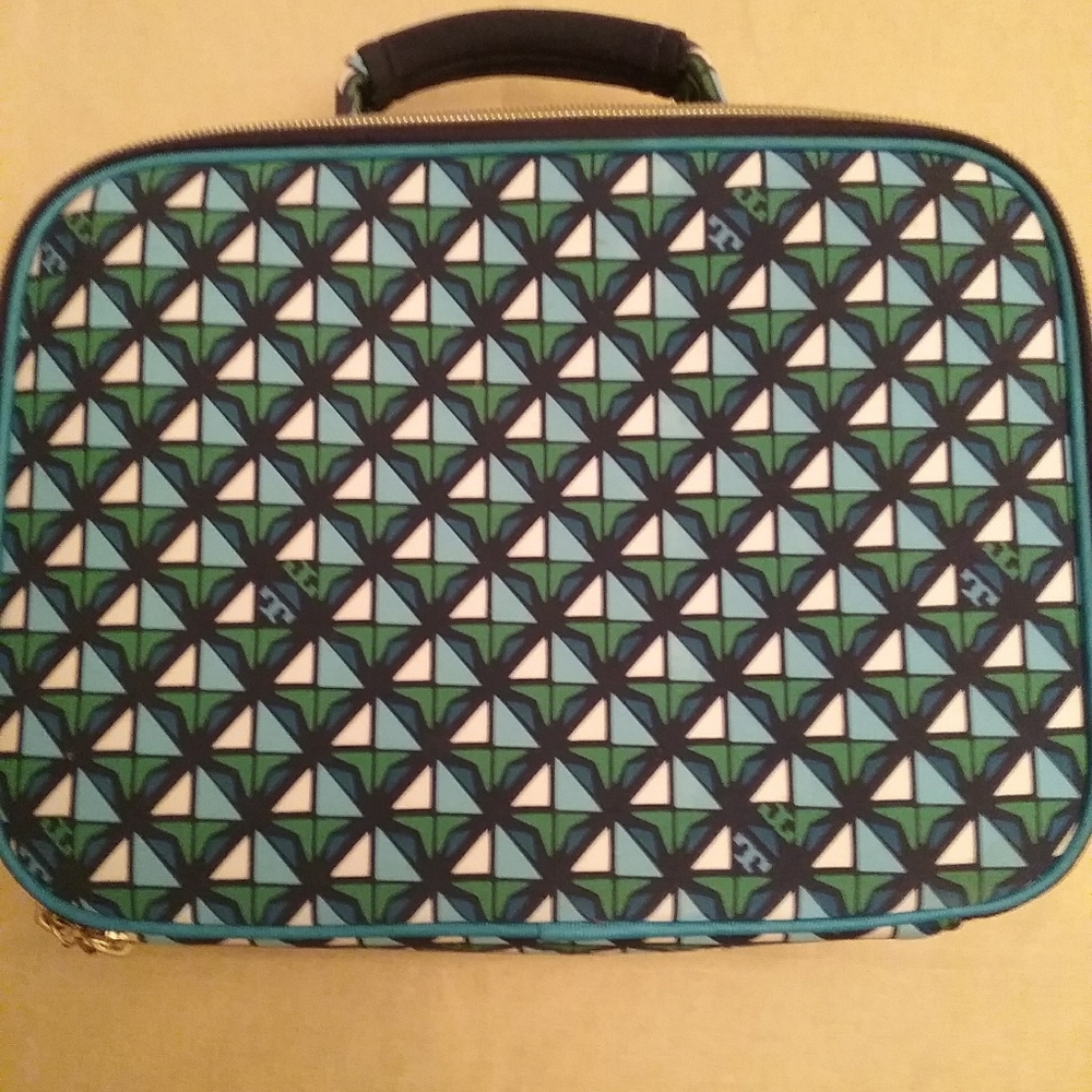 NEW Authentic Tory Burch Blue/ Green Patterned Purse & Lunch Bag